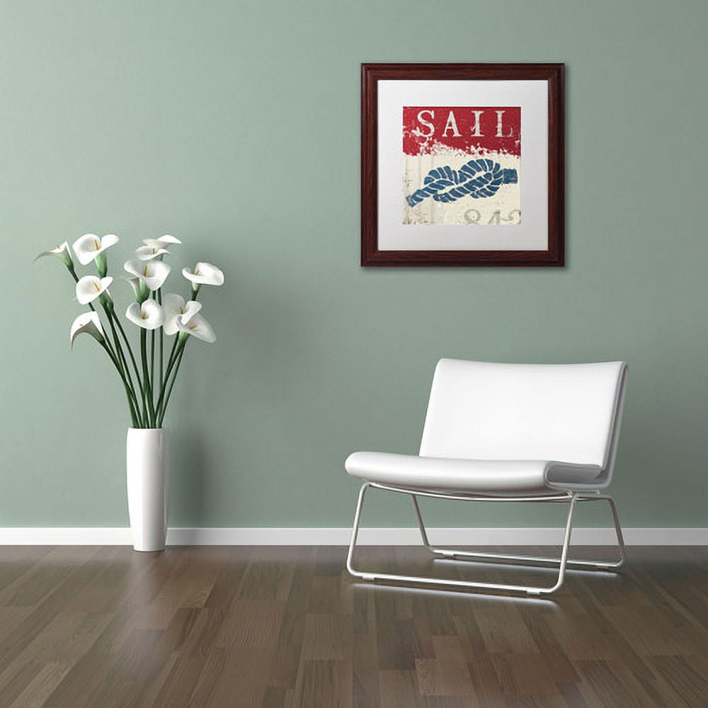 Trademark Fine Art "Nautical III Red" Canvas Art by Wellington Studio, White Matte, Wood Frame