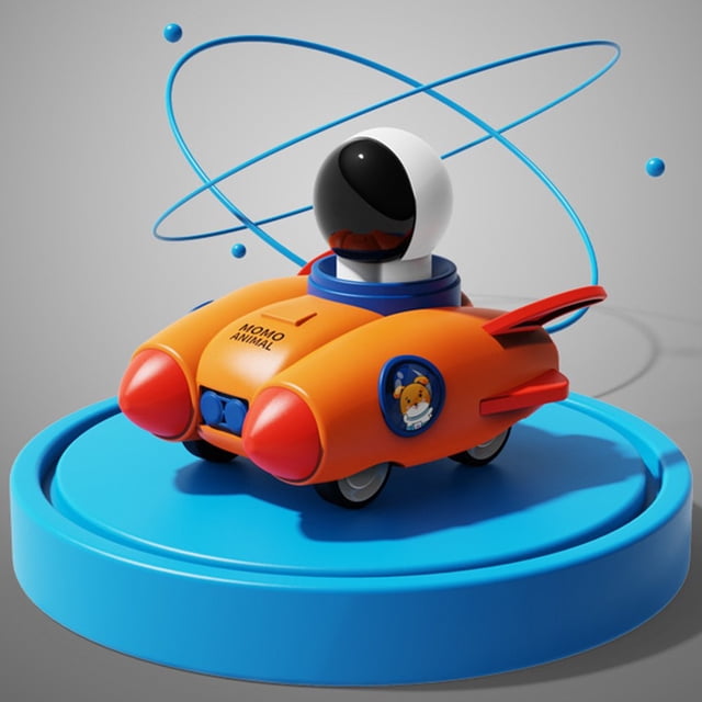 DEBGFS Jouets de Voiture à Pression et à Emporter pour Tout-Petits, Ensemble de Jouets de Voiture à Friction et Inertie, Voitures à Rétrofriction, Thème Spatial, Ensemble de Jouets de Voiture à Pousser pour Tout-Petits, Fusée Spatiale avec Astronautes, orange, Taille Unique