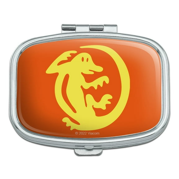Hidden Temple Orange Iguanas Rectangle Pill Case Trinket Gift Box