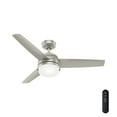thumbnail image 1 of Restored Hunter Fan 48 inch Contemporary Matte Nickel Ceiling Fan with Light Kit and Remote Control (Refurbished), 1 of 8