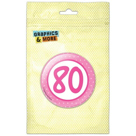 

Birthday Pink Dots 80 Refrigerator Button Magnet