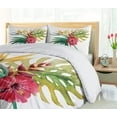thumbnail image 5 of Ambesonne Floral Duvet Cover Set, Wild Tropical Orchid Flower Large Leaves Exotic Tropic Petals Picture, Decorative 3 Piece Bedding Set with 2 Pillow Shams, Queen Size, Fuchsia Forest Green Queen Fuchsia Forest Green, 5 of 7