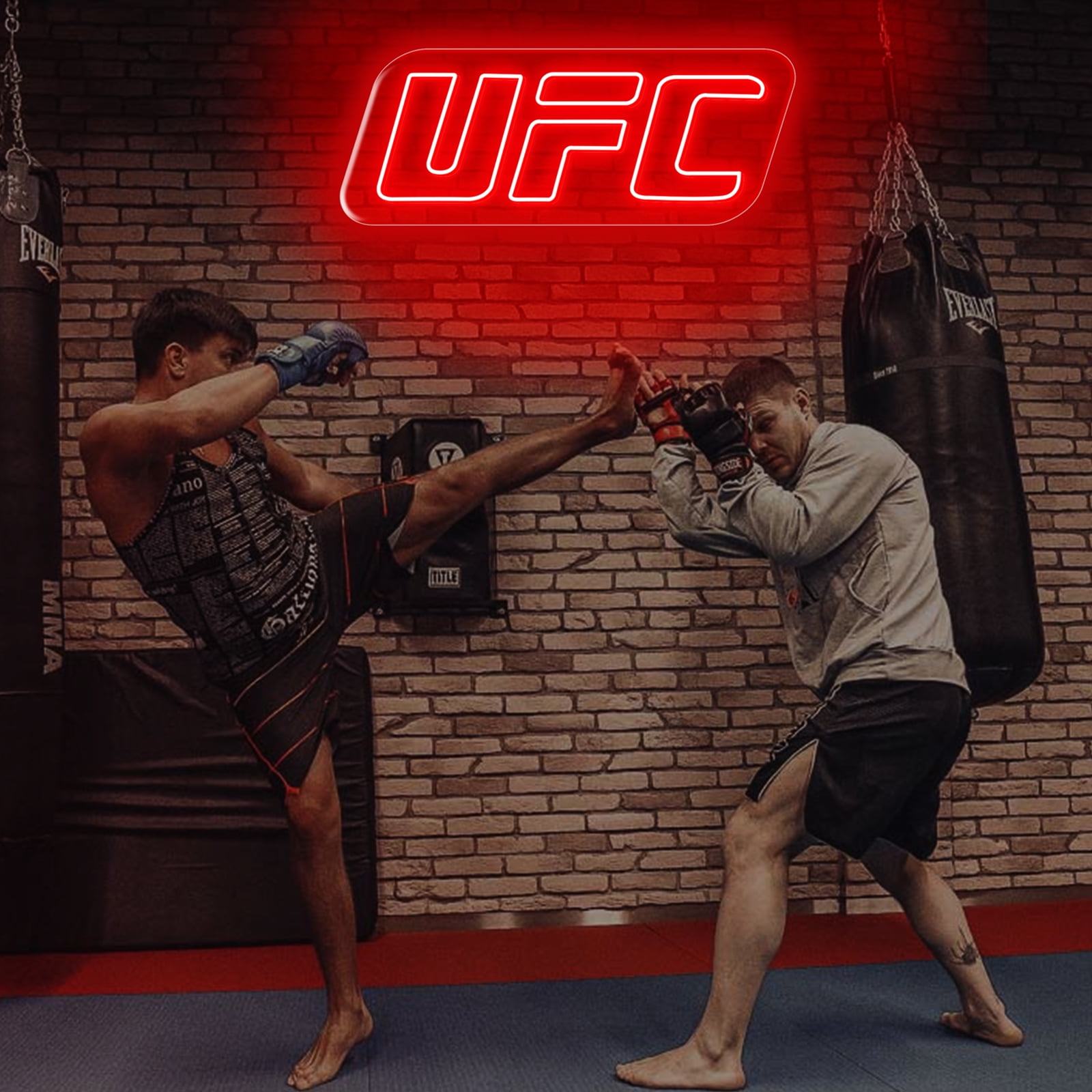 UFC Neon Sign, Led Wall Light, Ufc Logo Light Up Sign, Boxing Gym Neon Decor, Fighting Sport Wall Art, Man Cave Ufc Neon Light for Home, 15.4"x6.3"