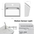 thumbnail image 3 of FSLiving Intelligent Sensor Wall Lamp Battery Powered with USB Input Support Auto On Off Steplessly Dimmable Motion Sensor LED Mass Response Spotlight for Kitchen Under Cabinet No Drilling - Set of 3, 3 of 7