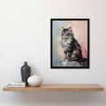 thumbnail image 4 of Norwegian Forest Cat Perched on Wall Oil Painting Grey Pink Brown Elegant Pet Portrait Art Print Framed Poster Wall Decor 12x16 inch, 4 of 5