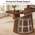thumbnail image 6 of SESSLIFE 47" Round Dining Table for 4, WalnutFarmhouse Kitchen Table with Embedded Metal Frame, Fluted Conical Pedestal Base and Easy Clean Surface, for Kitchen Dining Room, 6 of 10