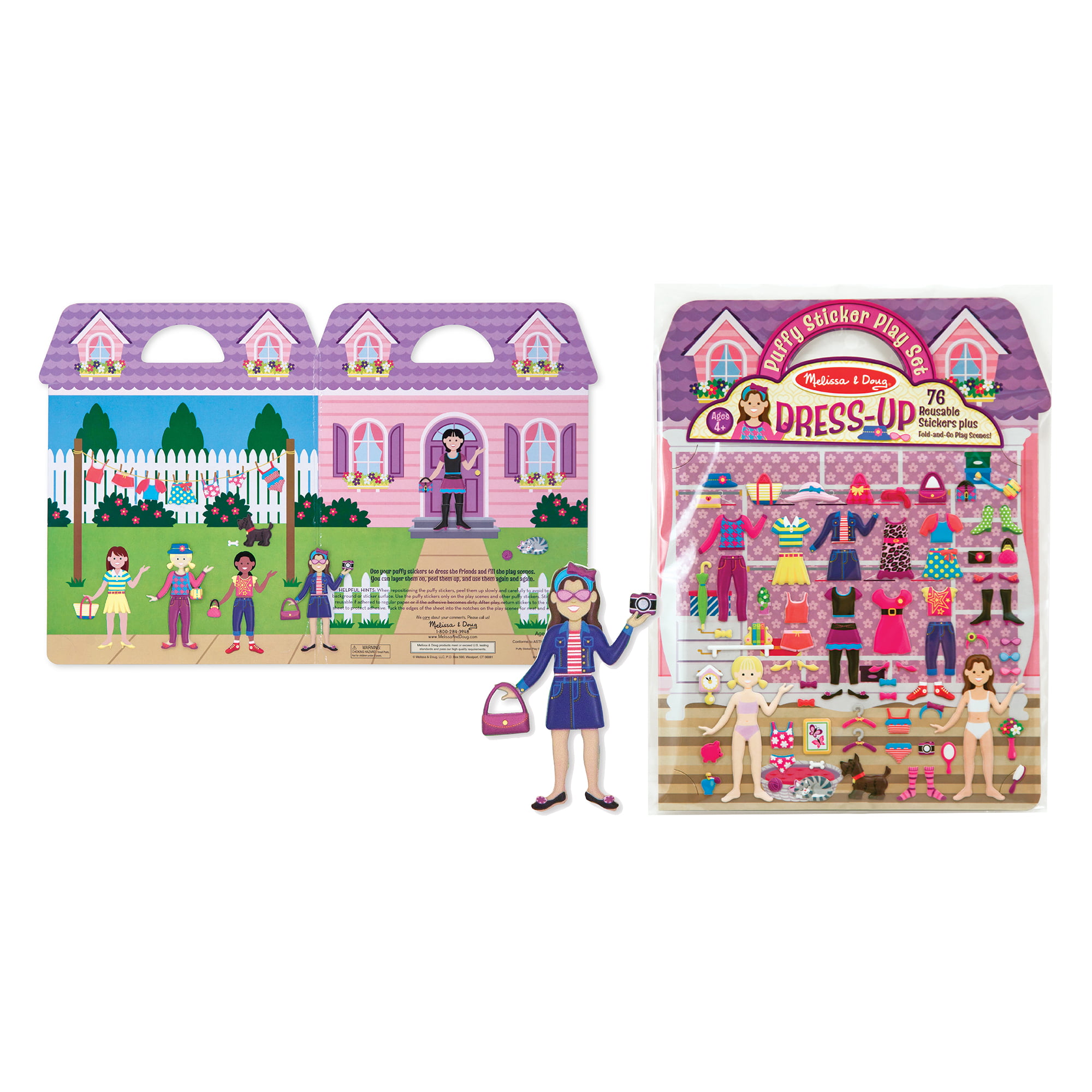 Lot Of 2 Sheets Window Activities Color-Clings Doll Dressup Princess Castle NEW 
