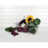 Spectrum Diversified Utility Basket - Steel Wire Storage Bin With Handles, Industrial Gray (15"L X 11.75"W X 8"H)
