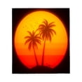 thumbnail image 2 of Cozy Flannel Blanket - Soft & Warm Perfect for Sofa Travel & Bed - Elegant Sunset Gradient Design with Silhouetted Palm Trees, 2 of 5