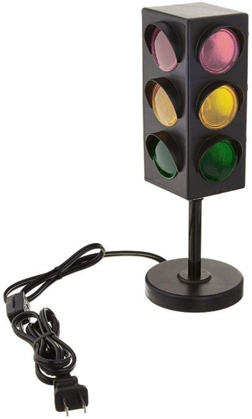 HR MERCHANDISE Traffic Light Lamp with Stand Plugin, Blinking Triple