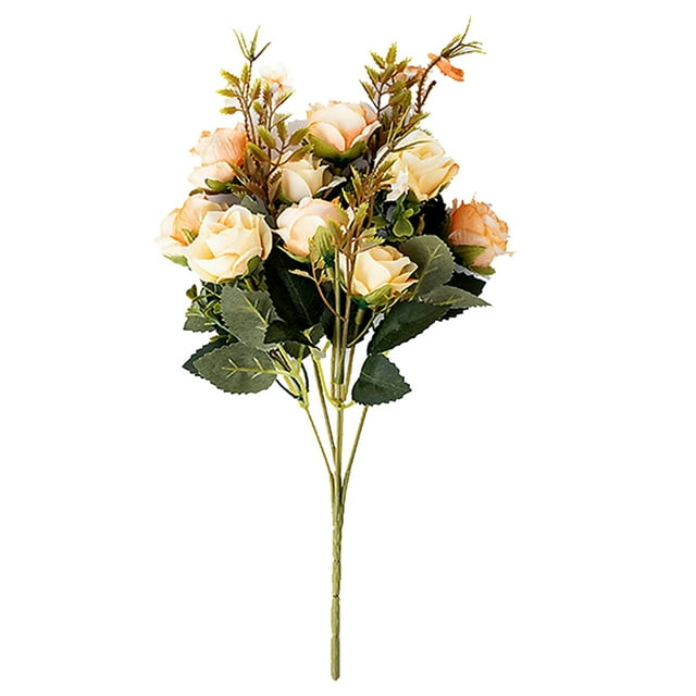 Coofit 2PCS Artificial Rose Flower Lifelike Decorative Faux Flower Silk Rose with Stem