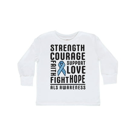 

Inktastic ALS Awareness Strength Courage Support Gift Toddler Boy or Toddler Girl Long Sleeve T-Shirt