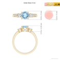 thumbnail image 4 of Angara Natural 0.72 Ct. Aquamarine with Diamond Classic Ring in 14K Yellow Gold for Women (Ring Size: 11.5), 4 of 9
