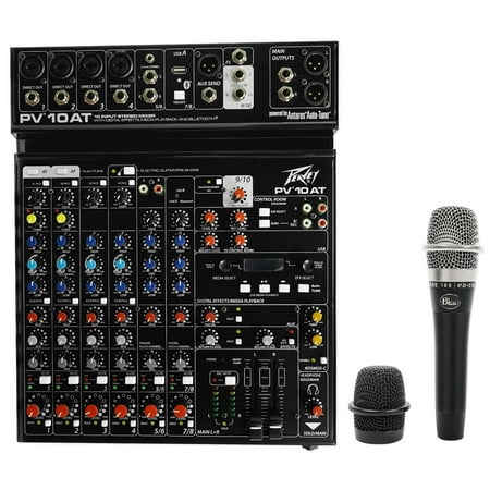 Peavey PV 10AT PV10AT Mixer Bluetooth/USB,Compressor/Effects+AutoTune+Blue Mic