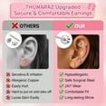 thumbnail image 6 of Briana Williams Flat Back Earrings Screw Back Earrings for Women,20G Earrings Pink Trendy Huggie Hoop Dainty Multipack Earring Sets,5Pairs, 6 of 6