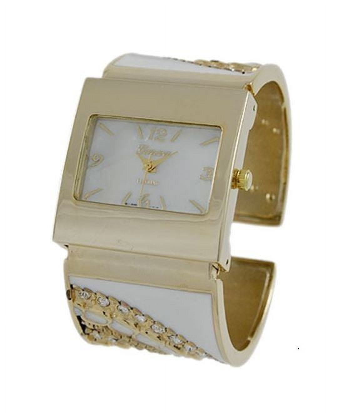 Geneva Ladies Genuine Diamond Dial 32MM Silver & Rose Tone