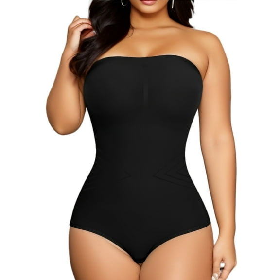 Lilvigor Strapless Shapewear Bodysuit for Women Thong Body Shaper Under Dress Tummy Control Bodysuit Tank Top Butt Lifter