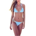 thumbnail image 2 of Halter Swimsuits for Women Sexy Thong Bikini Crystal Diamond Set Vintage Bathing Suit Brazilian Casual Swimming Suit, 2 of 5