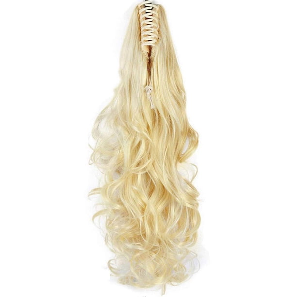 Ponytail Hair Extensions Clip in Claw Synthetic Hair Wig Heat-Resistant Short-Wavy Hairpiece for Woen