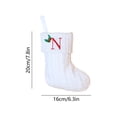 thumbnail image 3 of Knitted Christmas Stockings with Initials, 6.3''x7.8'' White Custom Embroidery Christmas Stockings with Letter, Personalized Xmas Decoration for Holiday Family Party - N, 3 of 6