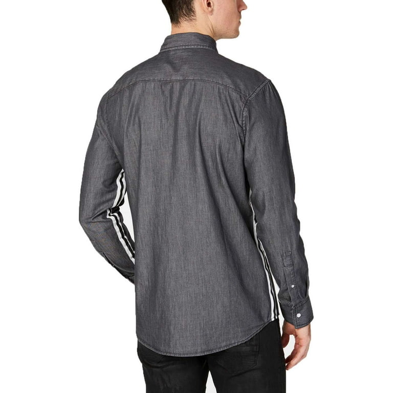 international concepts dress shirts I.N.C. International Concepts Mens Flocked Baroque Band-Collar Shirt B   Bristol Apparel Co