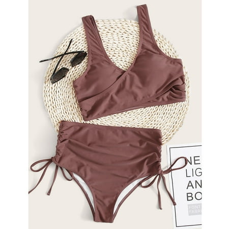 Women Lace Bikini Set Push Up Swimsuit Beachwear Padded Swimwear  Comfortable Fit  Full Coverage  For Women  Supportive Bra  Fashionable Design  Quick Dry  Spandex Material  Swimsuite | Brown M