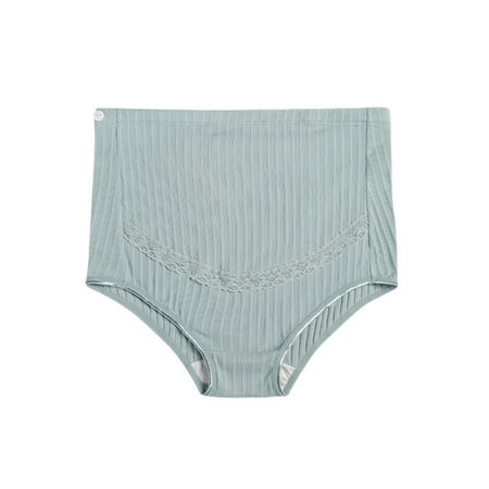 

Litie Women Solid Color Soft Breathable Button Adjustable Elastic Anti-septic High Waist Plus Size Maternities Underpants