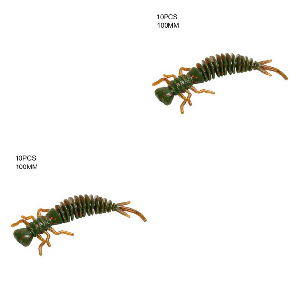 Wosthever 10 Uds. De cebos de insectos de simulación, señuelos de pesca portátiles, cebos de pesca suaves reutilizables, 100MM, tipo G GRAMO 100MM 2piezas Wosthever CBP149568