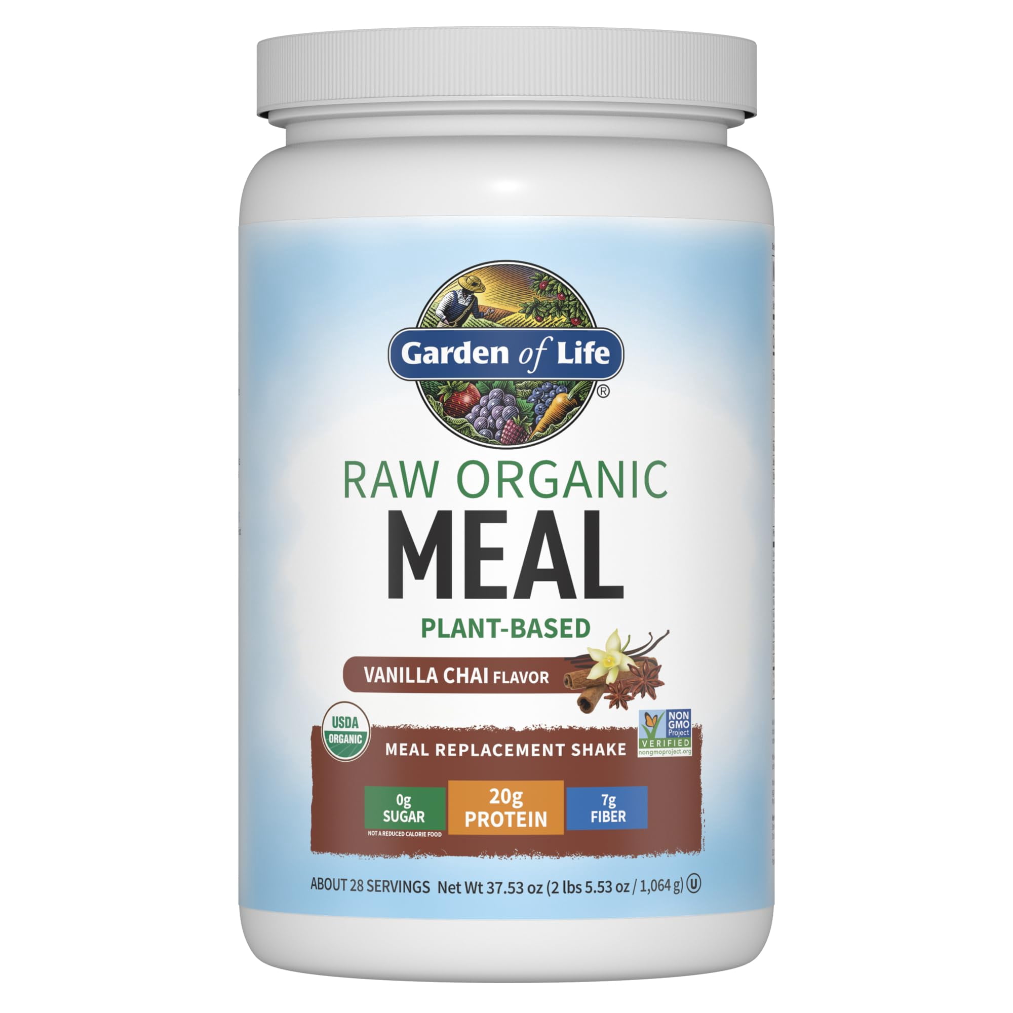 Garden of Life Raw Organic Meal, Plant-Based, Vanilla Chai Flavor, 14 Servings