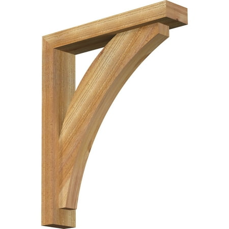 

Ekena Millwork 4 W x 20 D x 24 H Thorton Block Rough Sawn Bracket w/ Offset Brace Western Red Cedar