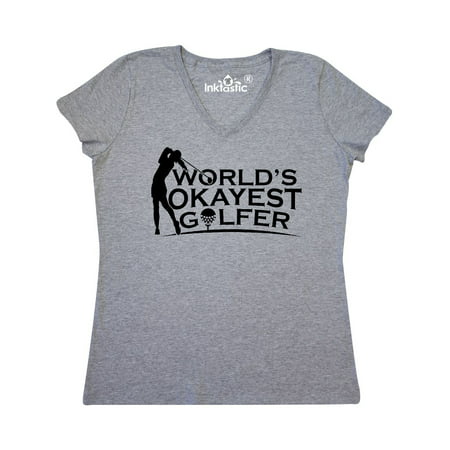 Worlds Okayest Golfer Women's V-Neck T-Shirt