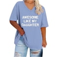 thumbnail image 2 of Aloohaidyvio Plus Size Shirts for Women,Women's Funny Graphic Tops Summer Short Sleeve T-Shirt Casual V Neck Tunic Blouse Loose Soft Basic Tee, 2 of 4