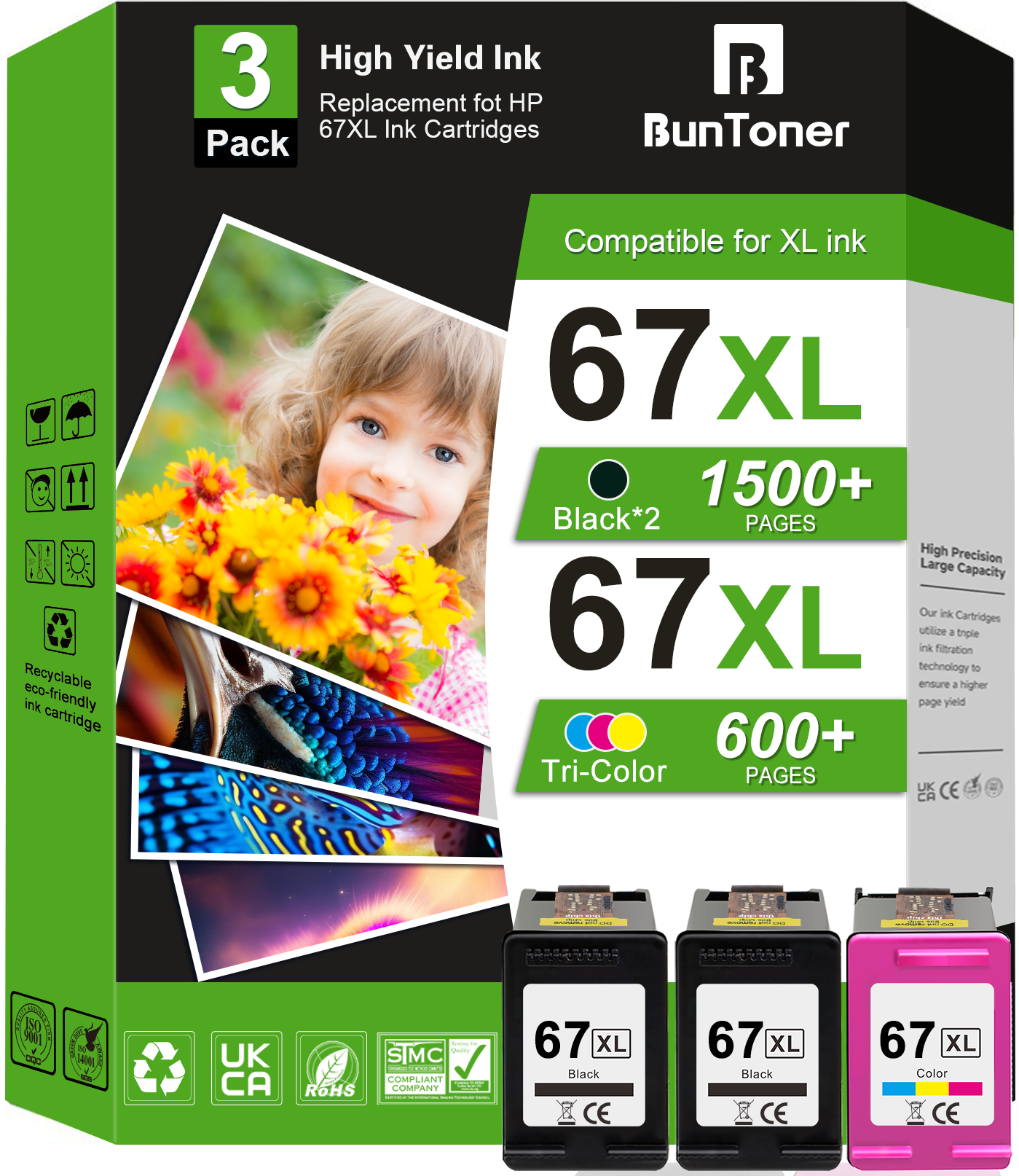 68 Ink Cartridges 1-Pack Black Compatible for HP68 Ink Cartridges