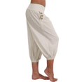 thumbnail image 4 of HCURIBAD Clearance! Women's Capris with Pockets, Dance Harem Pants Women Loose Casual Cotton Yoga Sports Soft Trouser, Women's Pants, Wide Leg Pants, Sweatpants for Men White2 4XL, 4 of 6