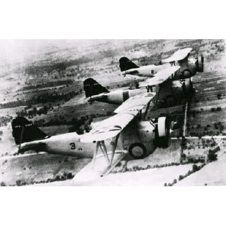 Michigan Three Light - Canvas Print Three U.S. Navy Grumman FF-2 Fifi fighters near Naval Station Grosse Ile, Michigan (USA), in the mid Stretched Canvas 10 x 14