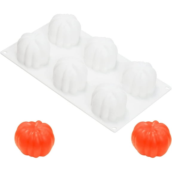 Halloween Silicone Cake Molds 3D Pumpkin Cupcake Baking Dessert Mousse Mold Tray for Thanksgiving Candy Chocolate Brownie Cheesecake Pastry Truffle Pudding Jelly DIY Soap Making