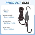 thumbnail image 2 of Uxcell 4 Pairs 1/4" Adjustable Rope Hanger, 7.87ft(2.4 Meter) Heavy Duty Ratchet Tie Down Strap with S Hooks for Hanging Plants, Grow Light and Various Tie-Down Uses, Black/Red, 2 of 6