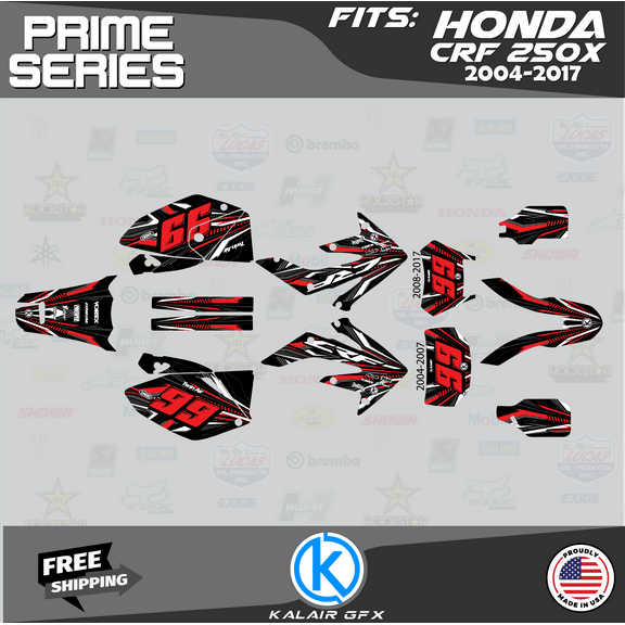 Kalair GFX Graphics Kit for Honda CRF250X (2004-2007) Prime Series