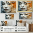 thumbnail image 2 of Designart "Portrait Collage With Beige And Blue Tones" African American Art Picture Framed Wall Decor, 2 of 5