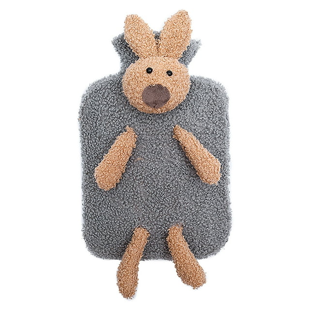 Premium Classic PVC Hot Water Bottle with Cute Stuffed Animal Cover
