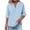 Light Blue, variant on Ashirexll Tops for Women Trendy, Fashion Solid Color Button Up V-Neck Loose T Shirts Top