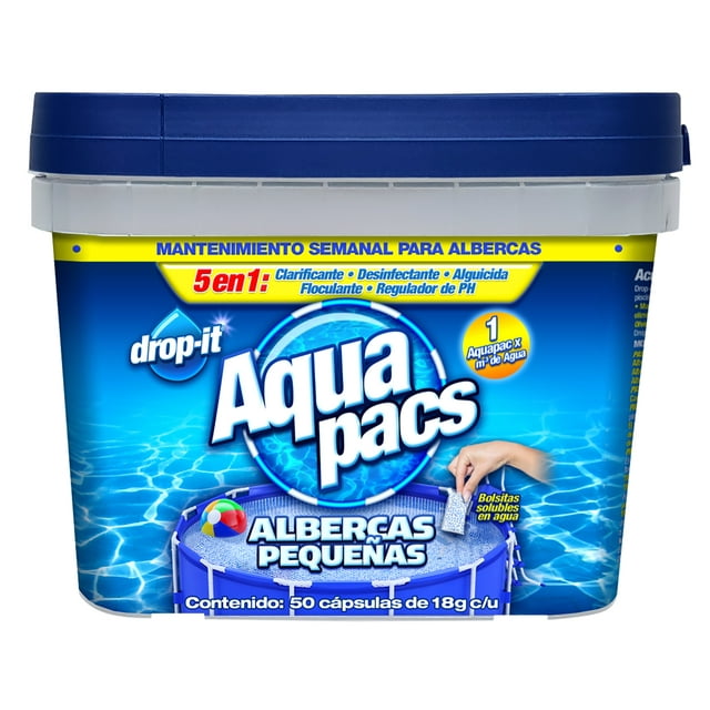 AQUAPACS TRATAMIENTO ALBERCAS PEQUEÑAS drop-it Cubeta 50pz