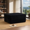 thumbnail image 2 of Ovios Oversized Ottoman Footrest for Sofa Large Plush Corduroy Pouf Ottoman Coffee Table Rectangle Floor Bench Extra Seating for Living Room, No Assembly, Black, 2 of 8