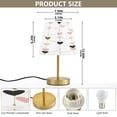 thumbnail image 4 of Tapered Desk Lamp with Antique Brass Base Table Lamps Dimmable LED Bulb Button Switch Night Light Hearts and String Garland Small, 4 of 8