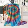 thumbnail image 2 of Colorful Rainbow Tie Dye Spiral Pattern Blanket,Comfortable Soft Flannel Throw Blanket,All Season,Warm Lightweight Blankets for Sofa Bed Couch Living Room Chair,40"x50", 2 of 4