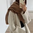 thumbnail image 6 of uvwlwu Scarf for Women, Women Autumn Winter Classic Plaid Tassel Scarf Warm Soft Knit Large Blanket Wrap Shawl Fashion Accessory(Brown,One Size), 6 of 6