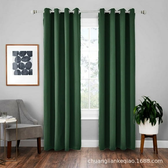 Plain Swedish Linen Thickened Blackout Curtain-Modern Simple European Living Room Bedroom Curtain