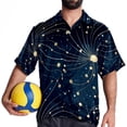 thumbnail image 4 of Virgo Constellation Men's Short Sleeve Hawaiian Poplin Shirt - Casual Printed Button Down Summer Beach Shirt for Men, 4 of 6
