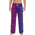 thumbnail image 2 of Goofa Leopard Neon Rainbow Gradient Printed Soft Pajama Pants for Men, Wide Leg Comfy Casual Lounge Yoga Pants-Small, 2 of 9