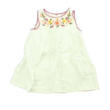 

Pre-owned Gap Girls White | Pink Floral Dress size: 12-18 Months